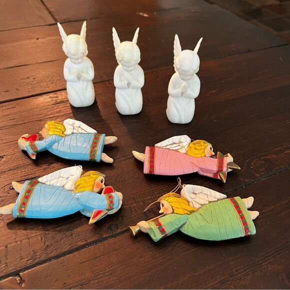 Set of Seven Angel Figurines and Ornaments - Picture 1 of 5